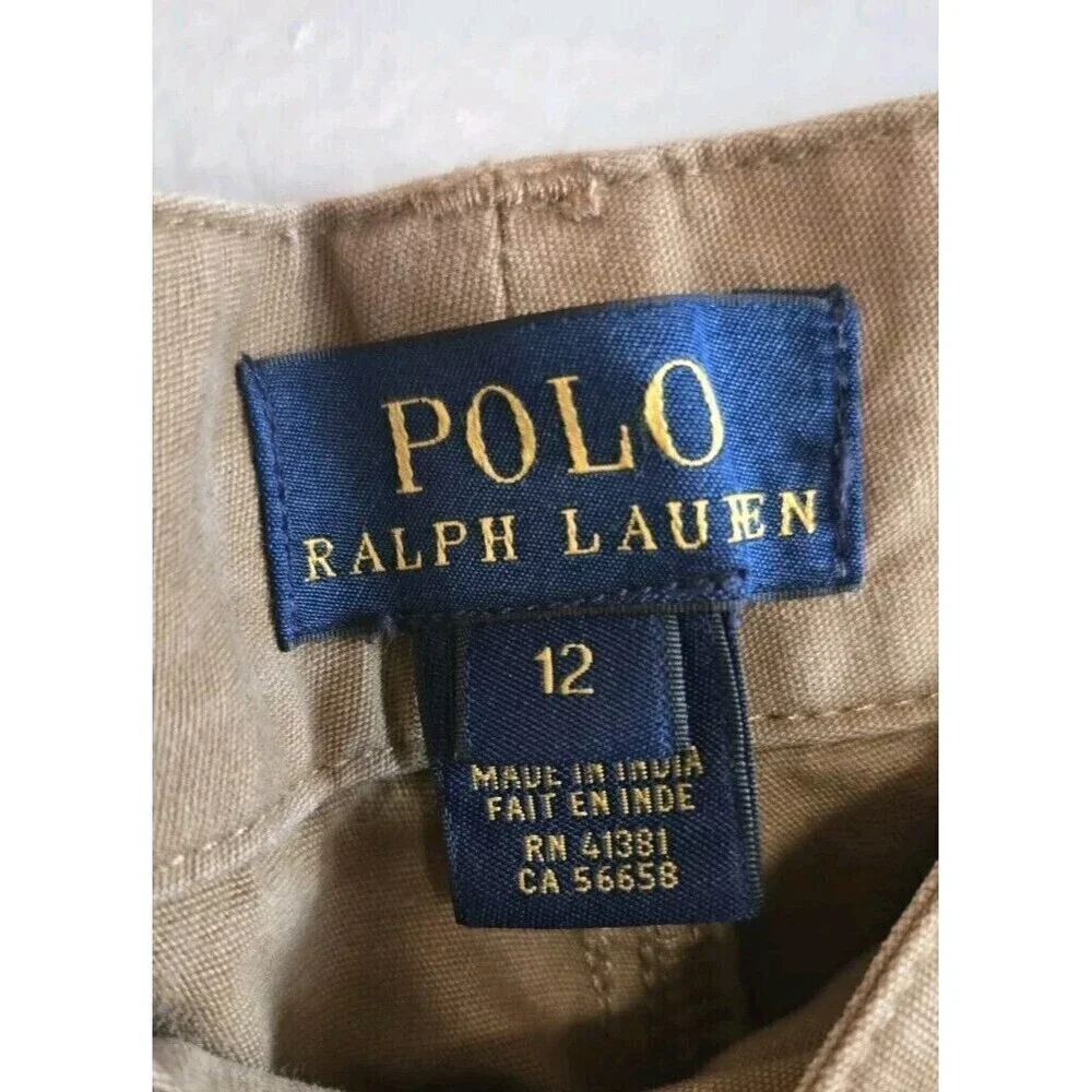 Polo Ralph Lauren Cargo Pants Boys 12 Khaki Distressed 26x27